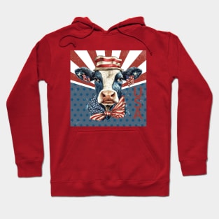 USA America Cow Themed Design Hoodie